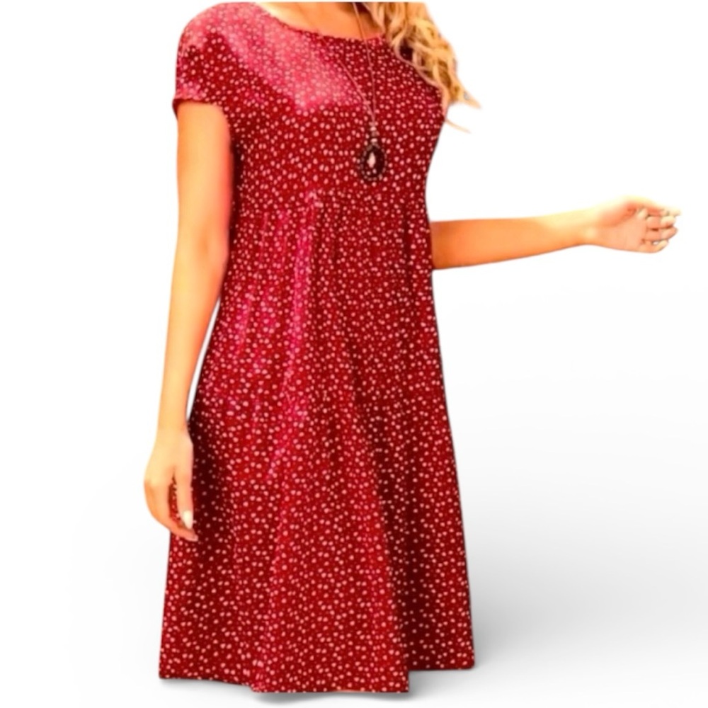 New heart & dot loose three tiered dress Sz.L